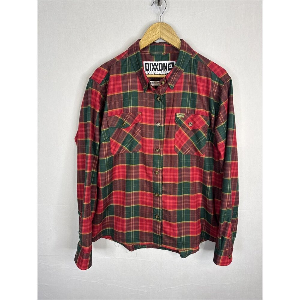 Dixxon Flannel The McCallister 2 Shirt Mens XL Red‎ Green Plaid Button Up
